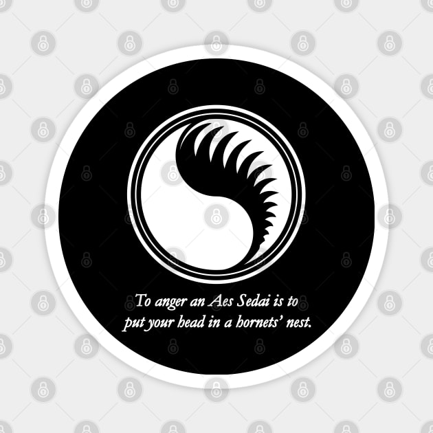 WOT Aes Sedai Chapter Icon With Quote Magnet by Mandra